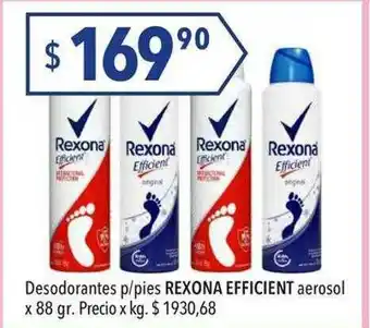 Hergo Desodorantes P-Pies Rexona Efficient Aerosol oferta