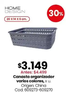 Coto Home design canasto organizador varios colores oferta