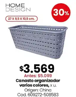 Coto Home design canasto organizador varios colores oferta