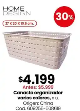 Coto Home design canasto organizador varios colores oferta