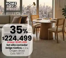 Coto Home studio set silla comedor beige rústico oferta