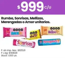Changomas Rumba, sonrisas, mellizas, merengadas o amor unitarias oferta