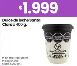 Changomas Santa clara dulce de leche oferta