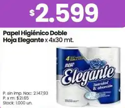 Changomas Elegante papel higiénico doble hoja oferta