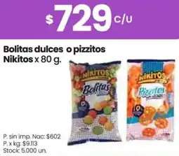Changomas Nikitos bolitas dulces o pizzitos oferta