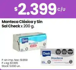 Changomas Check manteca clásica y sin sal oferta