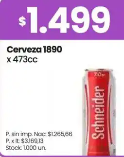Changomas Schneider cerveza 1890 oferta