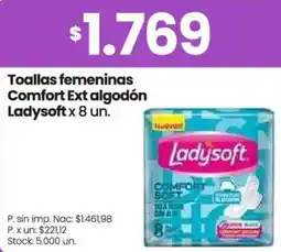 Changomas Ladysoft toallas femeninas comfort ext algodón oferta