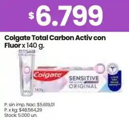 Changomas Colgate total carbon activ con fluor oferta