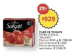Carrefour Salsati puré de tomate tetra oferta