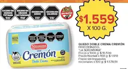 Carrefour La serenísima queso doble crema cremón fraccionado oferta