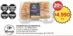Carrefour El mercado palmeritas de manteca oferta