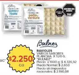 Carrefour Bulnez ravioles varios sabores plancha oferta