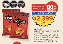 Carrefour Doritos nachos sabor queso bolsa oferta