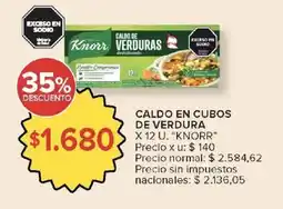Carrefour Knorr caldo en cubos de verdura oferta