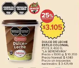 Carrefour La serenisima dulce de leche estilo colonial pote oferta