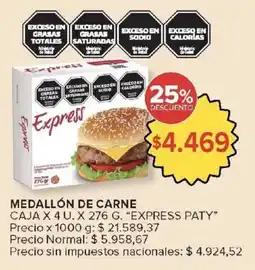 Carrefour Express paty medallón de carne caja oferta