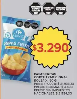 Carrefour Papas frita corte tradicional bolsa oferta