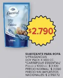 Carrefour Carrefour essential suavizante para ropa v/fragancias doy pack oferta