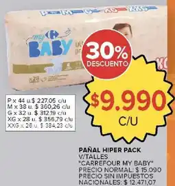 Carrefour Carrefour my baby pañal hiper pack v/talles oferta