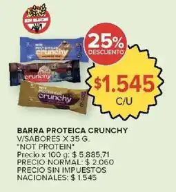 Carrefour Not protein barra proteica crunchy v/sabores oferta
