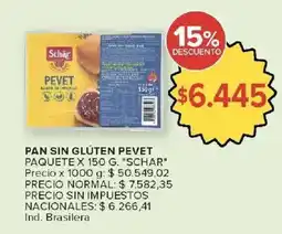 Carrefour Schar pan sin glúten pevet paquete oferta