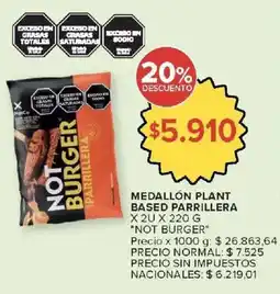 Carrefour Not burger medallón plant based parrillera oferta