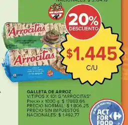 Carrefour Arrocitas galleta de arroz v/tipos oferta