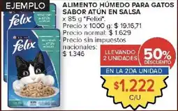 Carrefour Felixi alimento húmedo para gatos sabor atún en salsa oferta