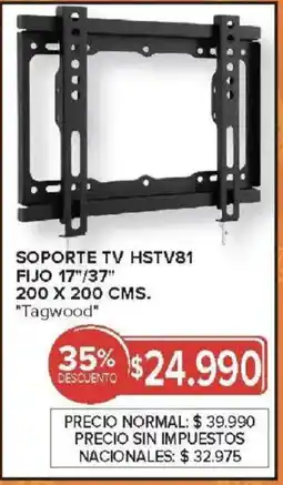 Carrefour Tagwood soporte tv hstv81 fijo 17"/37" oferta