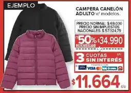 Carrefour Campera canelón adulto v/ modelos. oferta