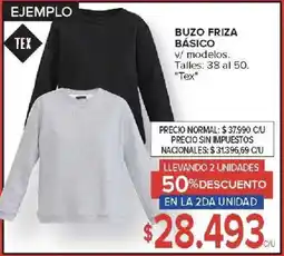 Carrefour Tex buzo friza básico v/ modelos oferta