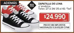 Carrefour Tex zapatilla de lona v/ modelos oferta