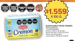 Carrefour La serenisima queso doble crema cremón fraccionado oferta
