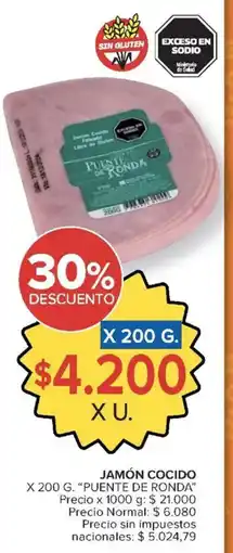 Carrefour Puente de ronda jamón cocido oferta