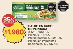 Carrefour Knorr caldo en cubos de verdura oferta