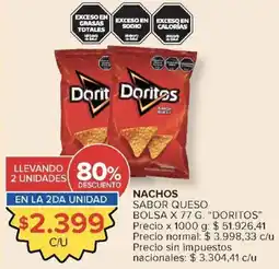 Carrefour Doritos nachos sabor queso bolsa oferta