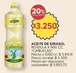 Carrefour Cañuelas aceite de girasol botella oferta
