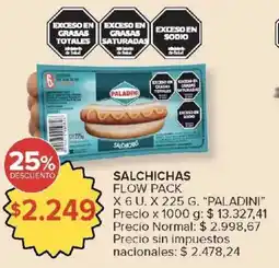 Carrefour Paladini salchichas flow pack oferta
