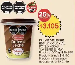 Carrefour La serenísima dulce de leche estilo colonial pote oferta