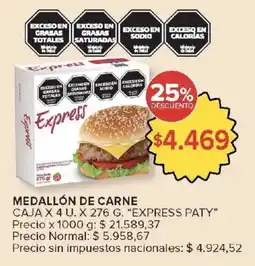 Carrefour Express paty medallón de carne caja oferta