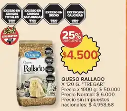 Carrefour Tregar queso rallado oferta
