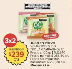 Carrefour Bc la campagnola jugo en polvo v/sabores oferta