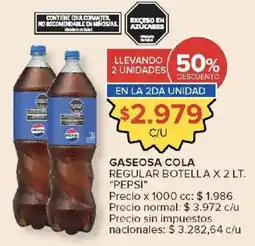 Carrefour Pepsi gaseosa cola regular botella oferta