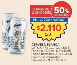 Carrefour Quilmes cerveza blanca lata oferta