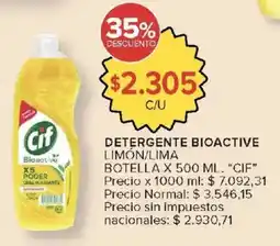 Carrefour Cif detergente bioactive limón/lima botella oferta