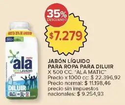 Carrefour Ala matic jabón líquido para ropa para diluir oferta