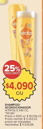 Carrefour Sedal shampoo/ acondicionador v/tipos oferta