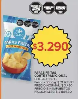 Carrefour Papas fritas corte tradicional bolsa oferta