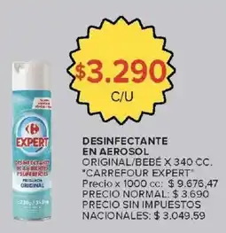 Carrefour Carrefour expert desinfectante en aerosol original/bebé oferta